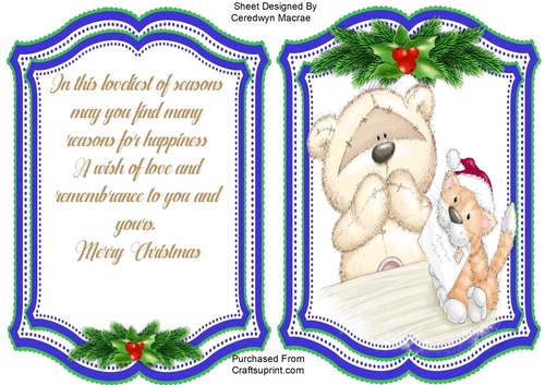 A5 Card with Verse,Kittys Letter
