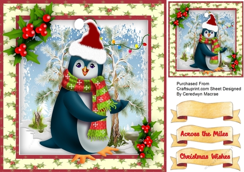  Penguins Christmas Scarf