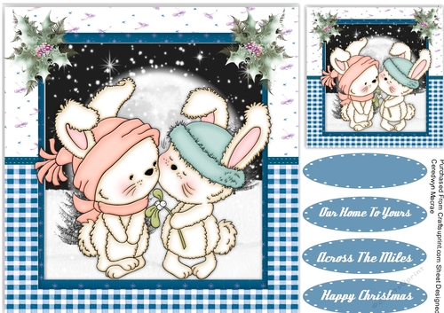 Bunnies Mistletoe Kiss 