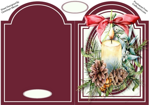 Print and Fold , Christmas Candle 