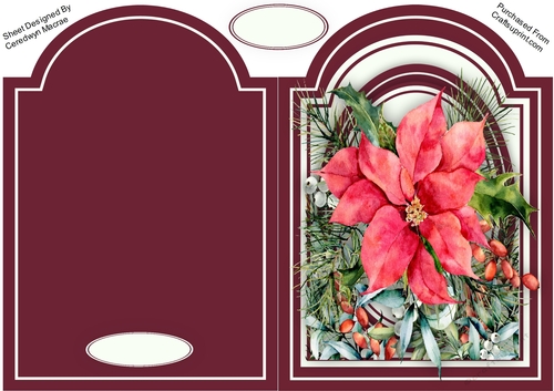 Print and Fold , Christmas Poinsettia
