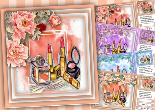 4, Sheet Card Fronts ,Make-up and Flowers