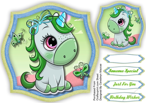 Adorable Green Unicorn 