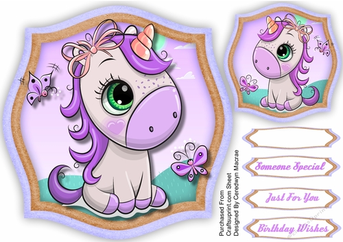 Adorable Lilac Unicorn 