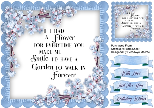 Blue Blossom and Quote 
