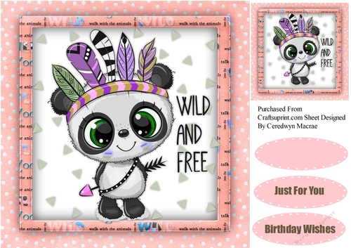 Wild and Free  Panda Pink 