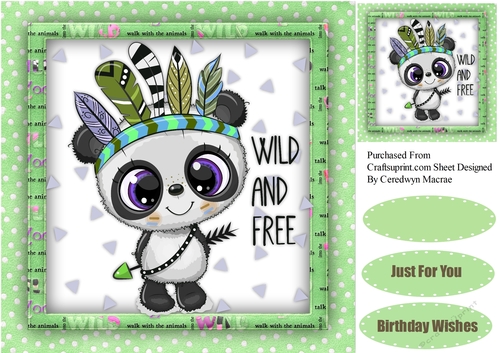 Wild and Free  Panda Green 