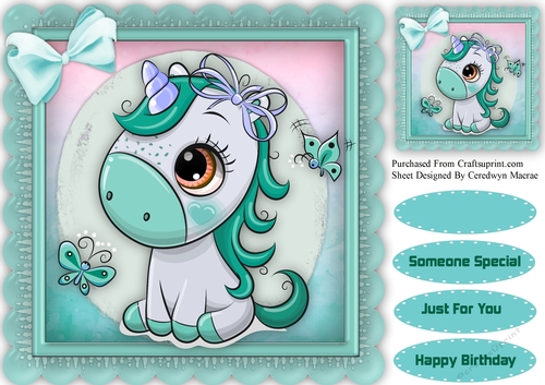 Beautiful Aqua Fantasy Unicorn 