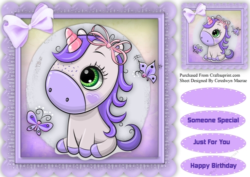 Beautiful Lilac  Fantasy Unicorn 