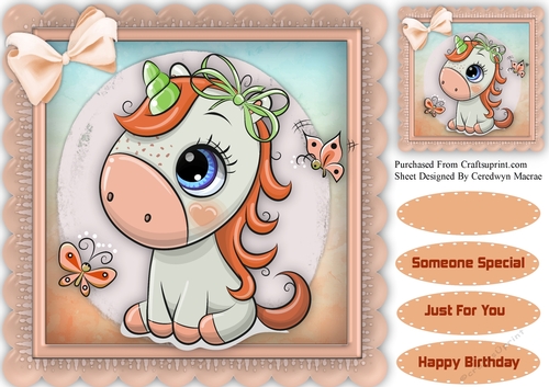 Beautiful Peach  Fantasy Unicorn 