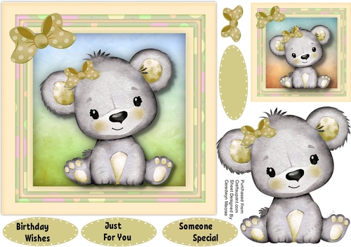 Cute Koala in a Buff  Polka Bow 