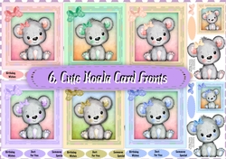 6, Cute Koala Card Fronts 