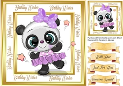 Cute Lilac Panda Ballerina