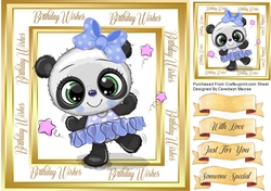 Cute Blue Panda Ballerina