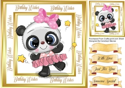 Cute Pink  Panda Ballerina 