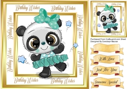 Cute Turq Panda Ballerina