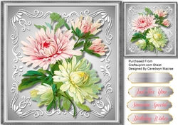 Stunning Chrysanthamums in a silver Frame