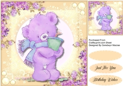 Lilac Teddys Flower Pot 