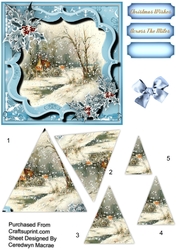 Beautiful Blue Christmas Scene , Pyramid