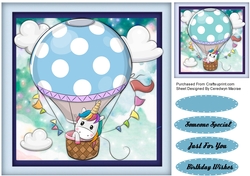 Unicorn in a Blue Balloon