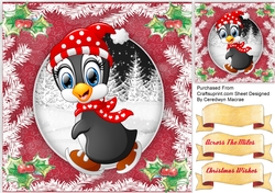 Penguins Polka Christmas Hat