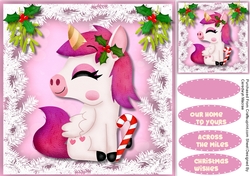 Pink Christmas Unicorn