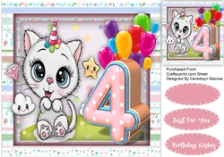 Happy 4th Birthday , Girl