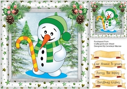 Snowman with His Candy Cane 3