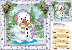 Snowman with His Candy Cane 4