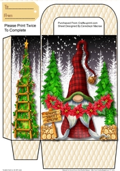 Lovely Gnomes  Poinsettia Gift Bag 