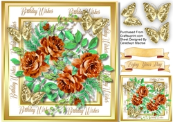 Lovely Coffee Roses and Butterflies