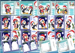 12,Mixed card fronts with Jolly Penguins + Matching Inserts
