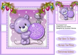 Lttle Teds Lilac Christmas Ball 