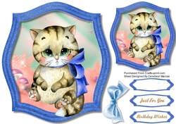 Kitty in a Blue Bow 