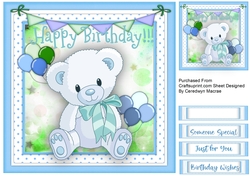 Birthday Bear , Blue