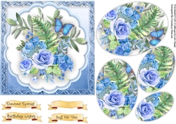 Fresh Blue Flowers , Pyramid