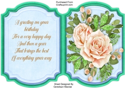 Cream Rose Topper, With Verse