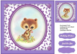 Adorable Bear in a oval mat
