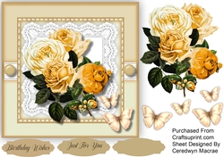Beautiful Yellow Roses on lace