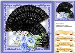 Blue Roses and Black Fans