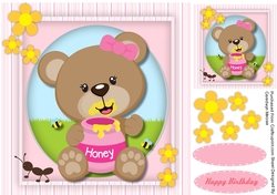 Cute Honey Bear , Pink