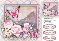 Pink Roses and Butterflys