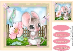 Adorable Mouse with Roses