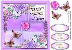 Lilac rOSES AND bUTTERFLYS