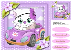 Cute Kitty Cats Car