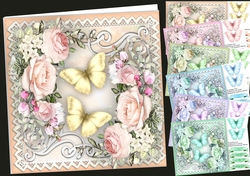 6, Floral Roses and Butterflys Card fronts 