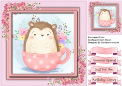 Cute Hedgehog in a Cup