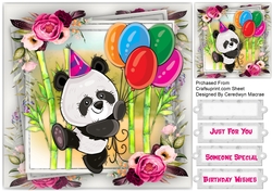 Adorable Panda with Balloons