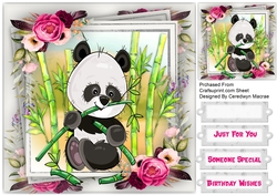 Adorable Panda with Bamboo