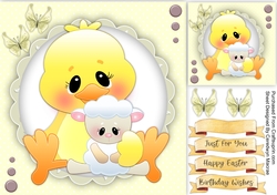 Cute Duckiling and Lamb